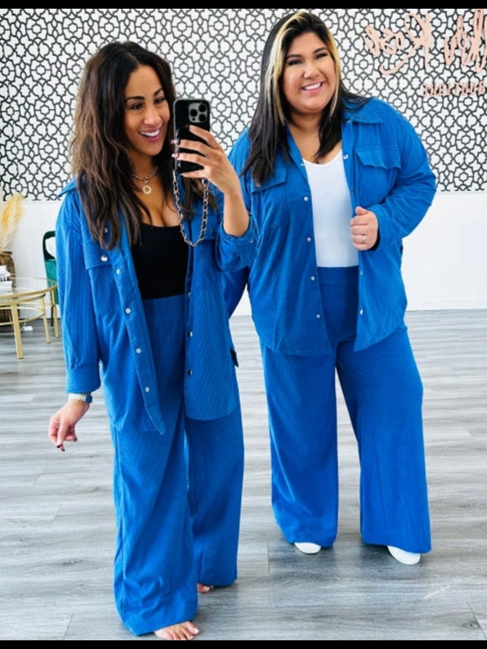 New GeeGee Royal Reaction Shacket And Pants Set Size Large